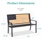 Best Choice Products Indoor Outdoor Steel Garden Bench w/ American Flag Backrest, 790lb Capacity